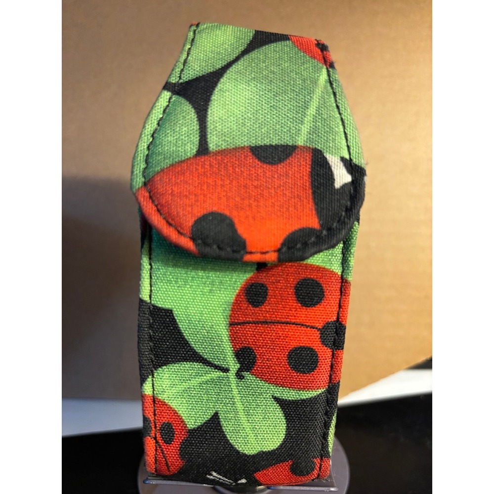 Keychain Ear Bud Pouch Fabric Air Pod Case ladybug Mini Wallet coin pouch